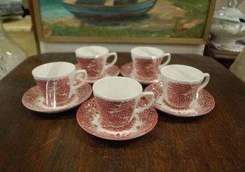 (n-3019/1) W:H Grindley &Co, Staffordshire kohvitassid-taldrikud, 5tk