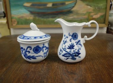 (n-7196/1) Wellco Krefeld Porzellan, Echt Kobalt sibulamustriline koorekann ja suhkrutoos