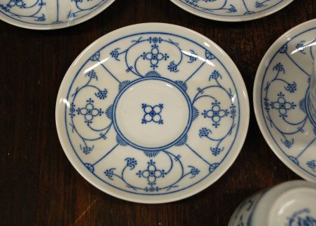 (n-4049/1) Jäger Eisenberg Original Blau Saks, õlelillemustriga kohvitassid-taldrikud, 5tk