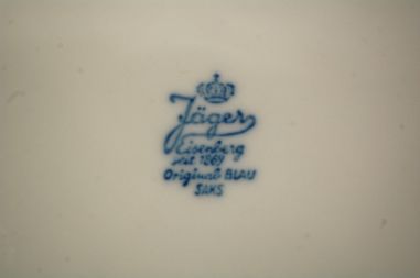 (n-4049/3) Jäger Eisenberg Original Blau Saks, õlelille mustriga supi-pastataldrikud, 4tk
