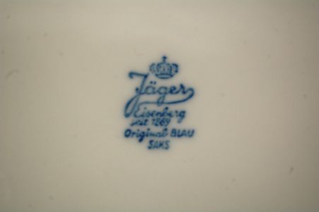 (n-4049/3) Jäger Eisenberg Original Blau Saks, õlelille mustriga supi-pastataldrikud, 4tk