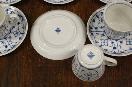(n-4103) Winterling, Indischblau, õlelillemustriga kohvitassid-taldrikud, 6tk