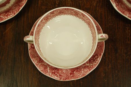 (n-1791/1) Enoch Wedgwood "River scene" puljongitassid-taldrikud, 6tk