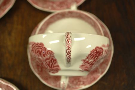 (n-1791/1) Enoch Wedgwood "River scene" puljongitassid-taldrikud, 6tk