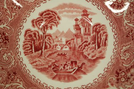 (n-1791/1) Enoch Wedgwood "River scene" puljongitassid-taldrikud, 6tk