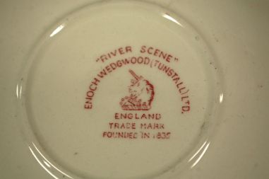 (n-1791/1) Enoch Wedgwood "River scene" puljongitassid-taldrikud, 6tk