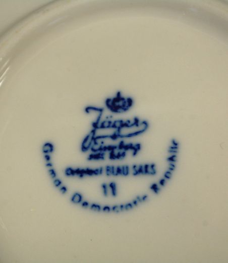 (n-4049/4) Jäger Eisenberg Original Blau Saks, õlelille mustriga kohvitassid-taldrikud, 2tk