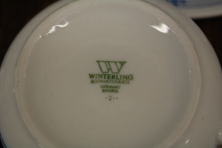 (n-4126/2) Bavaria Winterling Schwarzenbach, õlelille mustriga kohvitassid-taldrikud, 4tk