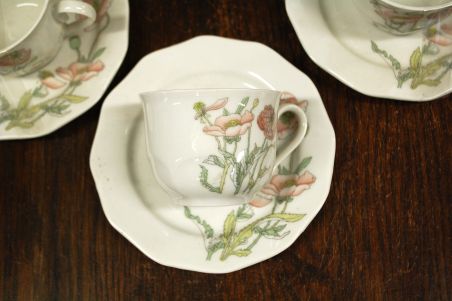 (n-4543) Gallo Galerie de Porcelaine Villeroy & Boch Group "Punane moon", kohvitassid-taldrikud, 4tk