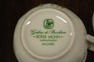 (n-4543) Gallo Galerie de Porcelaine Villeroy & Boch Group "Punane moon", kohvitassid-taldrikud, 4tk