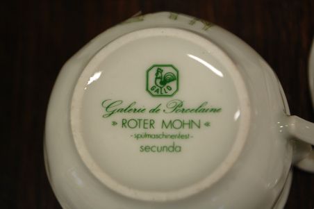 (n-4543) Gallo Galerie de Porcelaine Villeroy & Boch Group "Punane moon", kohvitassid-taldrikud, 4tk