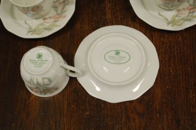(n-4543) Gallo Galerie de Porcelaine Villeroy & Boch Group "Punane moon", kohvitassid-taldrikud, 4tk