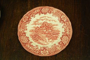 (n-4553) Alfred Meakin, Staffordshire, English Village, punased salatitaldrikud, 4tk 2