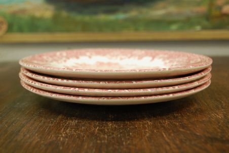 (n-4604) Inglise punased salatitaldrikud, 4tk