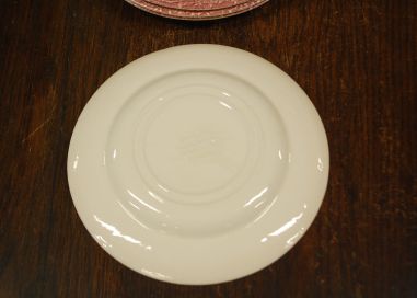 (n-4604) Inglise punased salatitaldrikud, 4tk