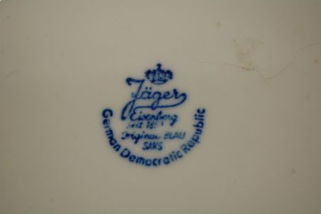 (n-4649) Jäger Eisenberg Original Blau Saks, õlelille mustriga supi-pastataldrikud, 6tk
