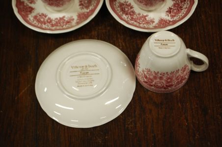 (n-7209/13) Villeroy & Boch Fasan kohvitassid-taldrikud, 6tk
