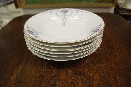 (n-8184/2) KPM Waldenburg, käsitsiviimistletud uhked supi-pastataldrikud, 6tk