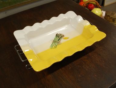 (n-8258) Metallraamil keraamiline suur ahjuvorm "Spargel"