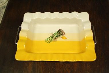 (n-8258) Metallraamil keraamiline suur ahjuvorm "Spargel"