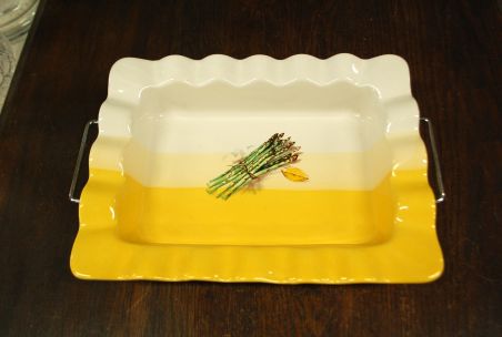 (n-8258) Metallraamil keraamiline suur ahjuvorm "Spargel"