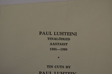 (P-1160)  Mapp Paul Lutheini tinalõiked - Lume ja härmarüüs Toompea