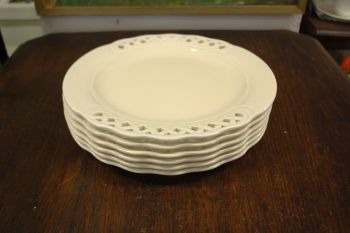(n-8305/1) Tiffany Boutique, kreemikad pitsilised ülisuured praetaldrikud/ vaagnad, 6tk