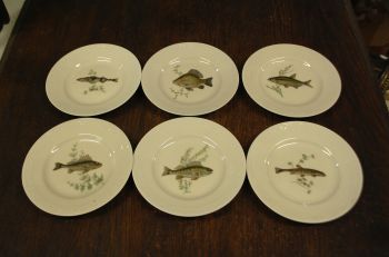 (n-8477) KPM, Kjobenhavns Porcellains Maleri, kalataldrikud, 6tk