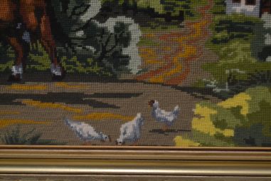 (n-8513) Suur gobelääntehnikas pilt, talu