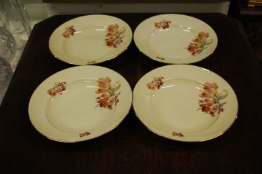 (n-8527/2) Kjoenhavns Porcellains Maleri, kreemikad supi-pastataldrikud, 4tk