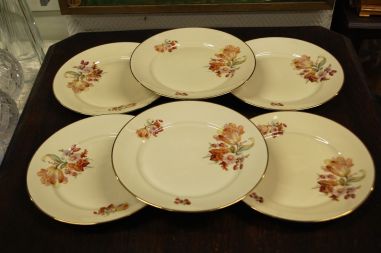 (n-8527/3) Kjoenhavns Porcellains Maleri, kreemikad praetaldrikud, 6tk