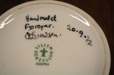 (n-8530) Lilien Porzellan, Drewsen, käsitsimaalitud õllekann