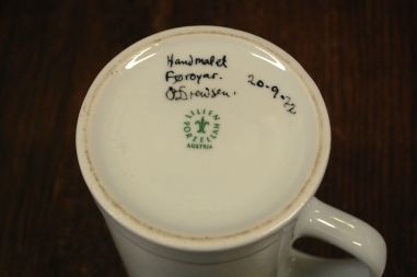 (n-8530) Lilien Porzellan, Drewsen, käsitsimaalitud õllekann