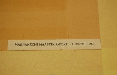 (P-1176) Viiralt, trükirepro Marrakechi maastik
