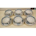 (n-5082/5) Villeroy & Boch Heinrich, China Blue, puljongikausid-taldrikud, 6tk