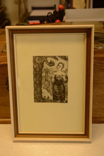 (P-690) Viiralt, trükirepro Illustratsioon A.Puškini Gavriliaadile (Maarja ja madu). Ofort, vasegravüür. 1928