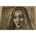 (P-899) Viiralt, trükirepro Madonna. Värviline linoolgravüür.1929