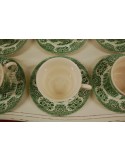 (n-5745/6) English Ironstone Tableware, Old Inns Series, rohelised kohvitassid-taldrikud, 6tk