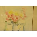(P-372) Akvarell, "Lilled", signeeritud